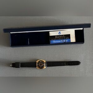 Vintage Ernest Borel Cocktail Watch in 18k Yellow Gold Plated Stainless 1970